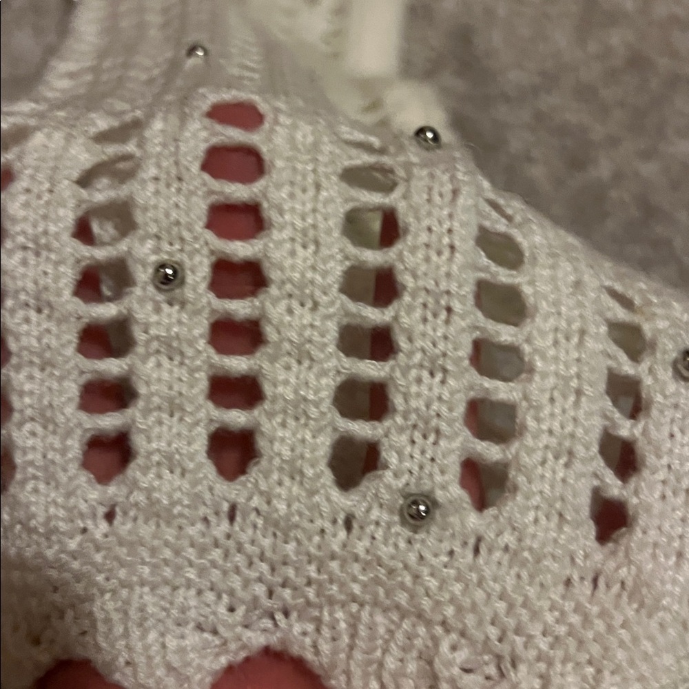 Love Tree Ivory Knit Tie-Front Cardigan - Picture 5 of 5